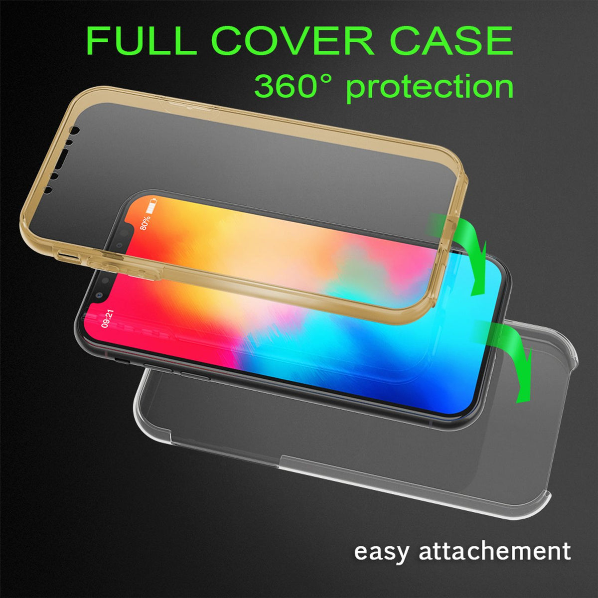 NALIA 360° Hülle für iPhone X / XS – Vorne & Hinten Schutz – 360GUARD (Full-Body Case) – Marke aus Berlin
