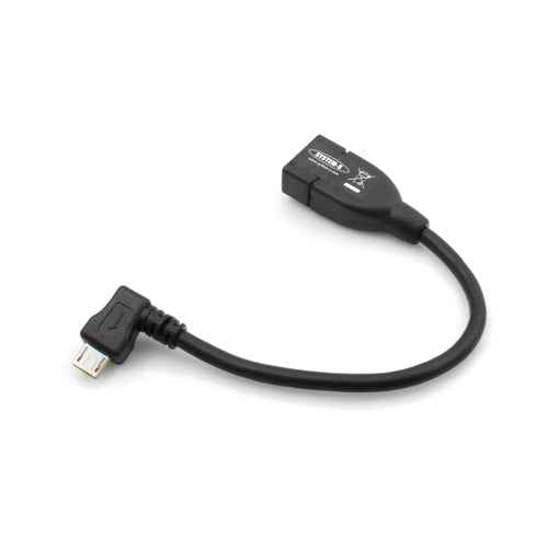 System-S USB A Host zu Micro USB OTG Kurzkabel 12 cm mit 90° Winkelstecker - DREIKS