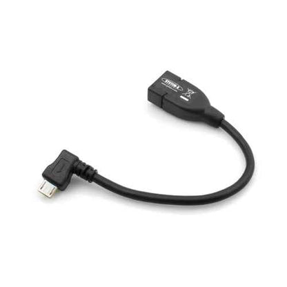 System-S USB A Host zu Micro USB OTG Kurzkabel 12 cm mit 90° Winkelstecker - DREIKS