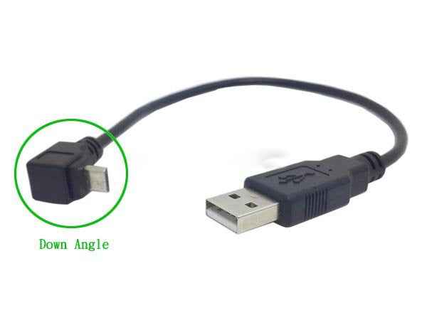 System-S USB Typ-B zu Micro USB Kabel Datenkabel Ladekabel 90° Winkelstecker 25 cm - DREIKS