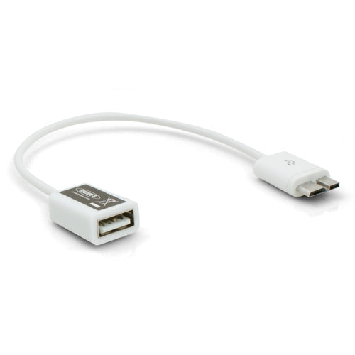 System-S Kurzes Micro USB 3.0 On-The-Go Host Kabel OTG Kabel Host Adapter Datenkabel 17 cm in Weiß für Samsung Galaxy Note 3 - DREIKS