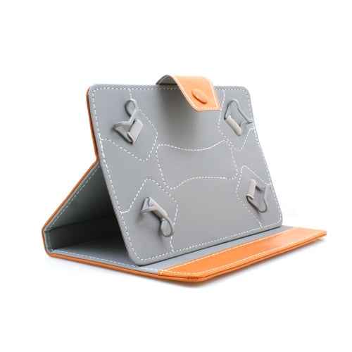 System-S 9” Zoll Bookstyle Tasche Cover Hülle Case Etui mit Halter Standfunktion für Tablet PC eBook Reader in Orange Braun - DREIKS