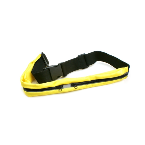 Spritzwassergeschützte Tasche Sport Gürtel 2 Kammern Taillen Brustgurt Hüftgurt mit Reflektor für Smartphone Mp3-Spieler und andere Gegenstände (Schwarz/Gelb) | System-S