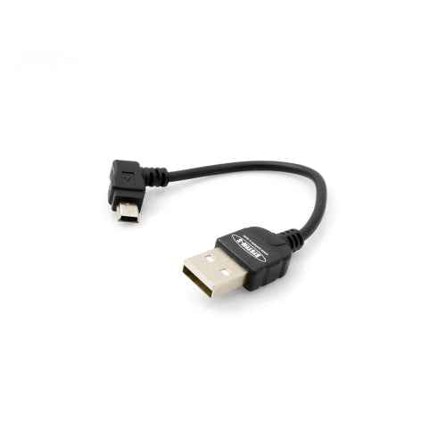 System-S Mini USB Kabel Winkelstecker 90 grad gewinkelt Adapter Datenkabel Ladekabel ca. 10 cm - DREIKS