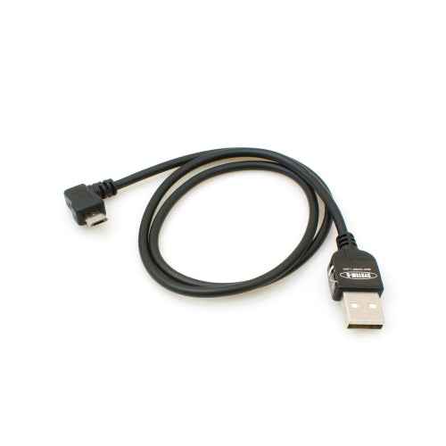 System-S Micro USB 2.0 Kabbel gewinkelt 90 grad Winkelstecker (links/male) Datenkabel und Ladekabel 50 cm - DREIKS