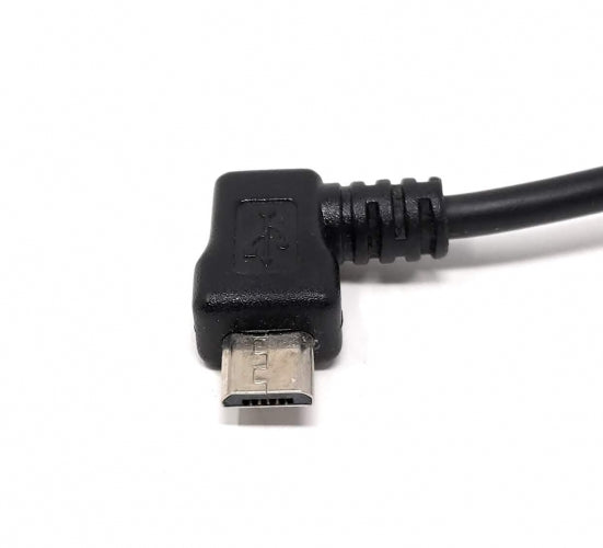 System-S Micro USB 2.0 Spiral Kabel 90 Grad gewinkelt Winkelstecker (links/male) Datenkabel Ladekabel 150cm - DREIKS