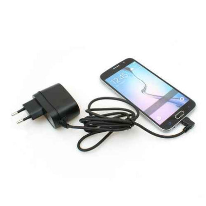 System-S Micro USB 2.0 Netzteil 90 Grad gewinkelt Winkelstecker (links/male) Ladekabel Reiseladegerät 1,5 m (Eurostecker Typ C) - DREIKS