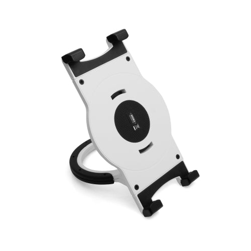Aidata Universal Kombi Set Neigungsverstellbarer 360° Rotation Schreibtisch Desktop Ständer Halterung und Sockel Basis 360° drehbar Fuß für Tablet PC eBook Reader 17 - 19,5 cm weiß