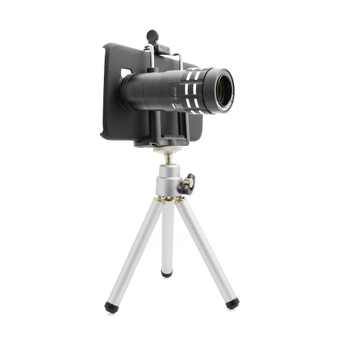Linsenset Objektiv (20X Mikroskop / Weitwinkel 0.68X (+Macro 1.25X) / Fischauge 180° / 2X / 9X / 12X Telefoto) mit Mini Stativ und Case für Samsung Galaxy S6 | System-S