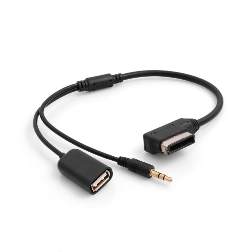 System-S Media In AMI MDI zu Stereo 3.5mm Audio Aux und USB A Eingang für VW für Audi A4 A6 Q5 ab Bj. 2014 - DREIKS