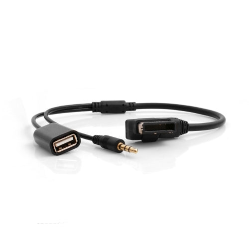 System-S Media In AMI MDI zu Stereo 3.5mm Audio Aux und USB A Eingang für VW für Audi A4 A6 Q5 ab Bj. 2014 - DREIKS