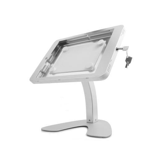 SYSTEM-S Anti-Theft Trade Show POS Stand with Curved Arm Desk Stand for iPad Pro 12.9 inch (2015, 2017) A1670 A1671 A1584 A1652