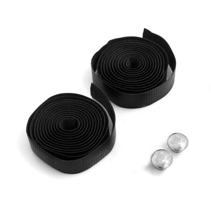 System-S 2er Set Lenkradband Lenkerband Lenker Band Rennrad mit 2 Endstopfen in Schwarz - DREIKS