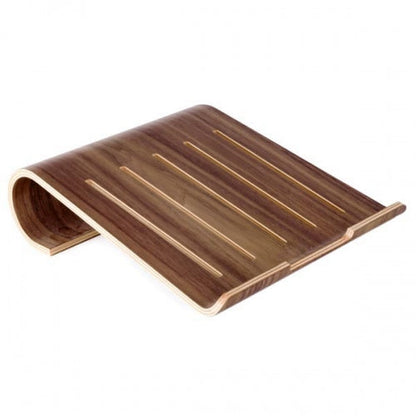 SAMDI real wood universal notebook stand laptop netbook stand holder wooden ergonomic in brown for MacBook MacBook Air iPad pro