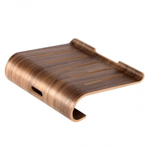 SAMDI real wood universal notebook stand laptop netbook stand holder wooden ergonomic in brown for MacBook MacBook Air iPad pro