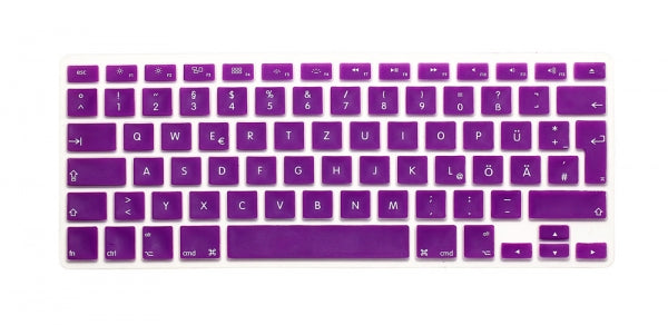 System-S Silikon Tastaturschutz Tastaturabdeckung QWERTZ Deutsche Tastatur Abdeckung Schutz für MacBook Pro 13" 15" 17" iMac MacBook Air 13" in Lila - DREIKS