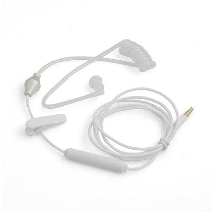 SYSTEM-S One-Ear Anti-Radiation Headset Headphones with Sound Tube White