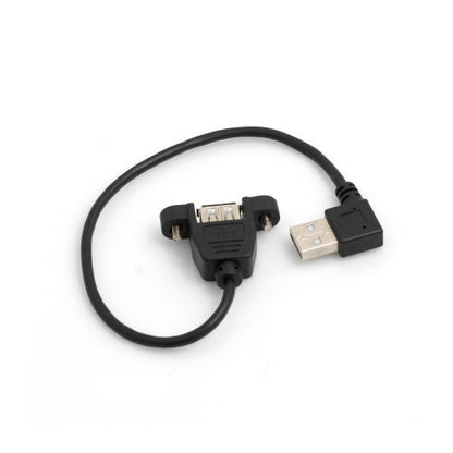 System-S 90° Grad Winkel linksgewinkelt USB A (male) auf USB A (female) Panel Mount Stecker Kabel Verlängerungskabel - DREIKS