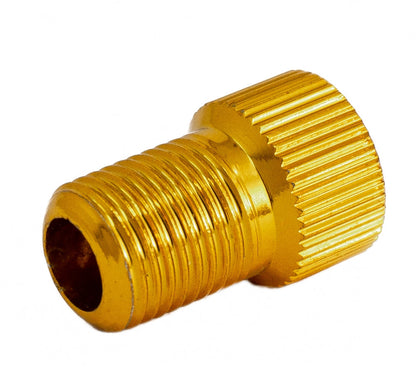 SYSTEM-S Ventil Adapter Ventiladapter Presta auf Schrader von Fahrradventil auf Autoventil Farbe Gold - DREIKS