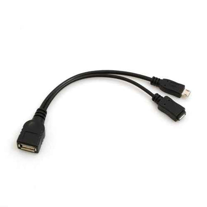 SYSTEM-S 3 in 1 OTG Host USB A (female) zu Micro USB (male/female) Datenkabel Kabel 20 cm - DREIKS