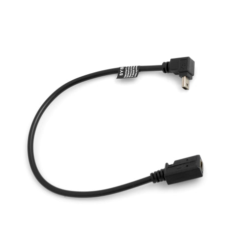 SYSTEM-S Mini USB (male) 90° Grad abwärts Winkel Kabel auf Mini USB (female) Adapter Kabel 27 cm - DREIKS