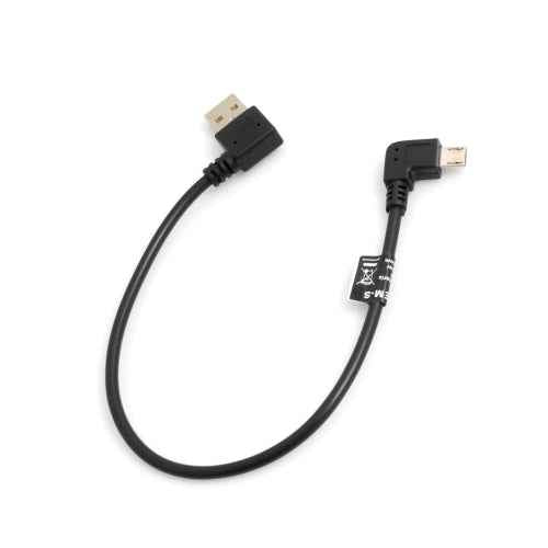 SYSTEM-S Micro USB Kabel 90° grad links gewinkelt Winkelstecker zu USB 2.0 Typ A 90° Grad rechts gewinkelt Datenkabel Ladekabel ca. 27 cm - DREIKS