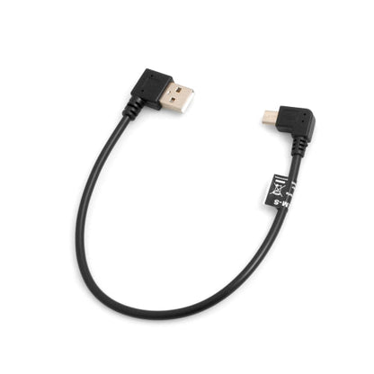 SYSTEM-S Micro USB Kabel 90° grad links gewinkelt Winkelstecker zu USB 2.0 Typ A (male) 90° Grad links gewinkelt Datenkabel Ladekabel ca. 27 cm - DREIKS