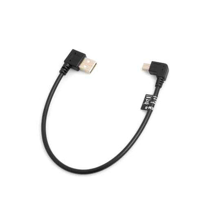 SYSTEM-S Mini USB 90° Links gewinkelt Winkelstecker auf USB Typ A (male) 90° rechtsgewinkelt Kabel Datenkabel Ladekabel 26 cm - DREIKS