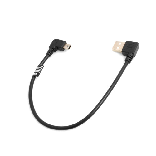 SYSTEM-S Mini USB 90° Kabel links gewinkelt Winkelstecker auf USB Typ A (male) 90° links gewinkelt Kabel Datenkabel Ladekabel 26 cm - DREIKS
