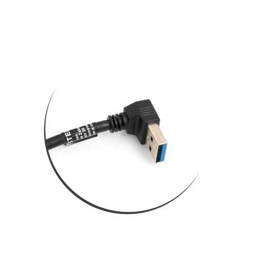SYSTEM-S USB 3.0 Typ A Kabel (male) 90° gewinkelt Abwärts Winkel auf USB 3.0 Typ A (female) Ladekabel Datenkabel Verlängerungskabel 23 cm - DREIKS