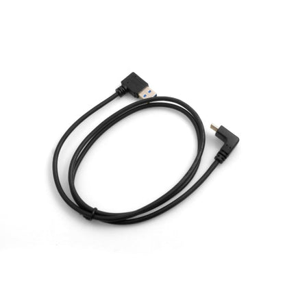 SYSTEM-S USB 3.1 Typ C Kabel aufwärts und abwärts gewinkelt Winkel zu USB 3.0 Typ A 90° rechts gewinkelt Datenkabel Ladekabel 98 cm - DREIKS