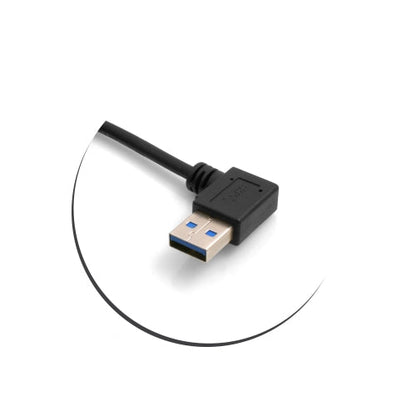 SYSTEM-S USB 3.1 Typ C Kabel aufwärts und abwärts gewinkelt Winkel zu USB 3.0 Typ A 90° rechts gewinkelt Datenkabel Ladekabel 98 cm - DREIKS
