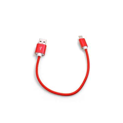 SYSTEM-S Micro USB Kabel (male) zu USB A 2.0. (male) Adapter Datenkabel Ladekabel 25cm Nylon-Geflochten in Rot - DREIKS