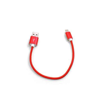 SYSTEM-S Micro USB Kabel (male) zu USB A 2.0. (male) Adapter Datenkabel Ladekabel 25cm Nylon-Geflochten in Rot - DREIKS