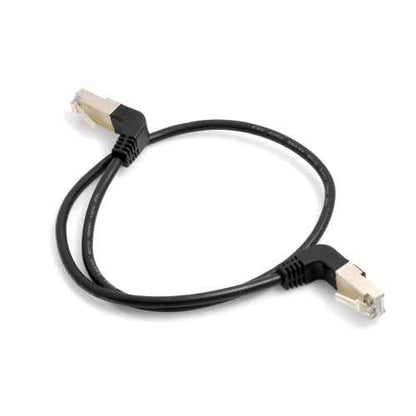 SYSTEM-S Ethernet Netzwerkabel RJ45 auf RJ45 Abwärtswinkel 8P8C FTP STP UTP Cat 5e 50cm - DREIKS