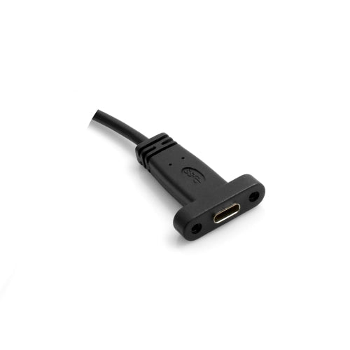 SYSTEM-S USB A Male zu USB C Female Panel Mount Stecker Ladekabel 90 cm - DREIKS