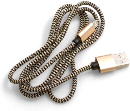 Micro USB (Male) zu USB A 2.0 (Male) Kabel 100 cm geflochtene Nylon Ummantelung schwarz/weiß | System-S