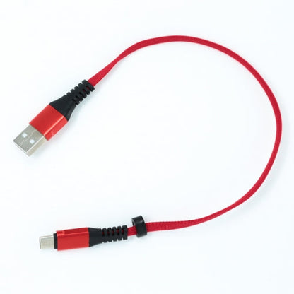 System-S USB Typ C 3.1 Kabel auf USB Typ A 2.0 Flachkabel in Rot 30 cm - DREIKS