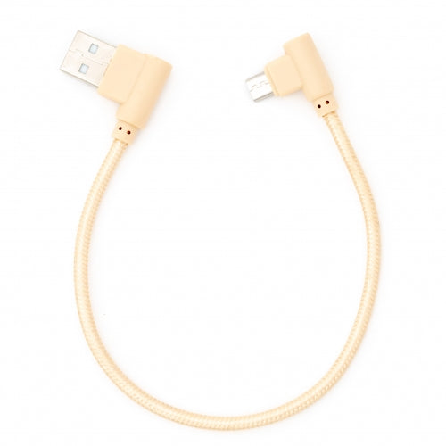 SYSTEM-S Micro USB Kabel 90° grad rechts gewinkelt Winkelstecker zu USB 2.0 Typ A 90° Grad rechts gewinkelt Datenkabel Ladekabel 20 cm in Goldfarben - DREIKS