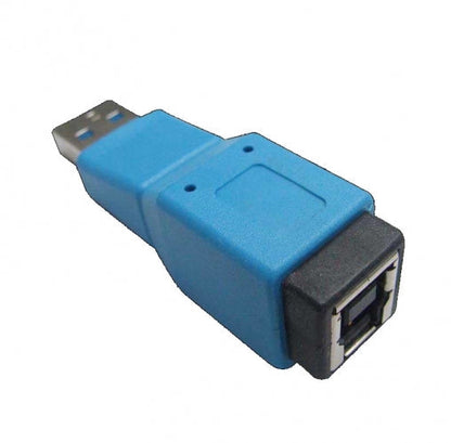 SYSTEM-S USB 3.0 Adapter Typ A Stecker zu Typ B Buchse Kabel in Blau - DREIKS