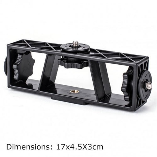 SYSTEM-S Triple mount with attachments for camera microphone smartphone size L