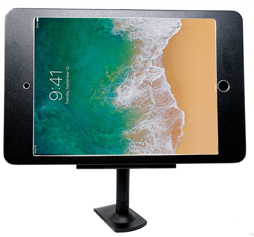 SYSTEM-S Stangen Halterung mit Schloss Befestigung aus Metall Schwarz für iPad Pro 10,5" - DREIKS