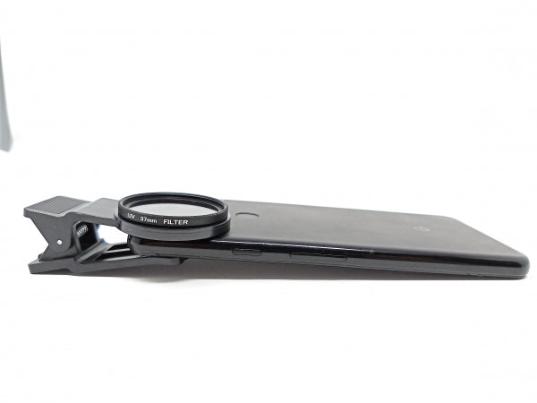 SYSTEM-S UV Filter 37 mm Gewinde mit Clip in Schwarz für Smartphone - DREIKS