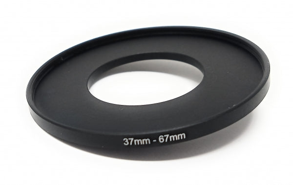 SYSTEM-S Objektiv Adapter 37 mm Gewinde zu 67 mm Step Up Ring in Schwarz für Filter - DREIKS