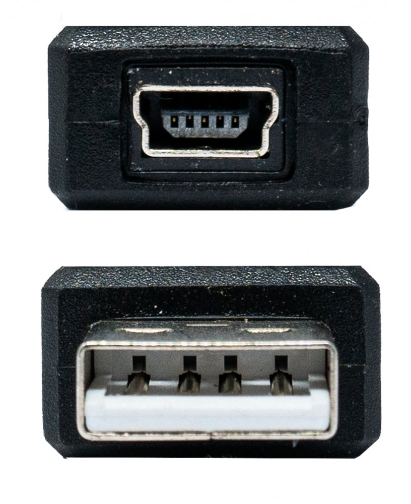 SYSTEM-S USB 2.0 Adapter Type A Male to Mini Female Cable in Black