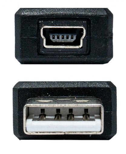 SYSTEM-S USB 2.0 Adapter Type A Male to Mini Female Cable in Black