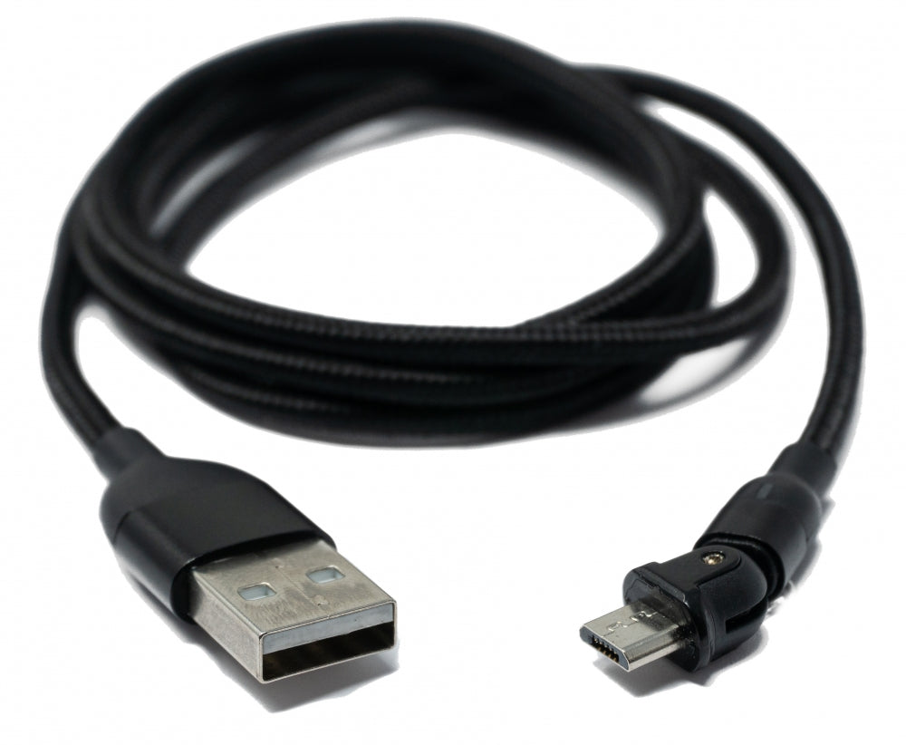 SYSTEM-S USB 2.0 cable 1 m Micro plug to 2.0 A socket 180° angle in black 