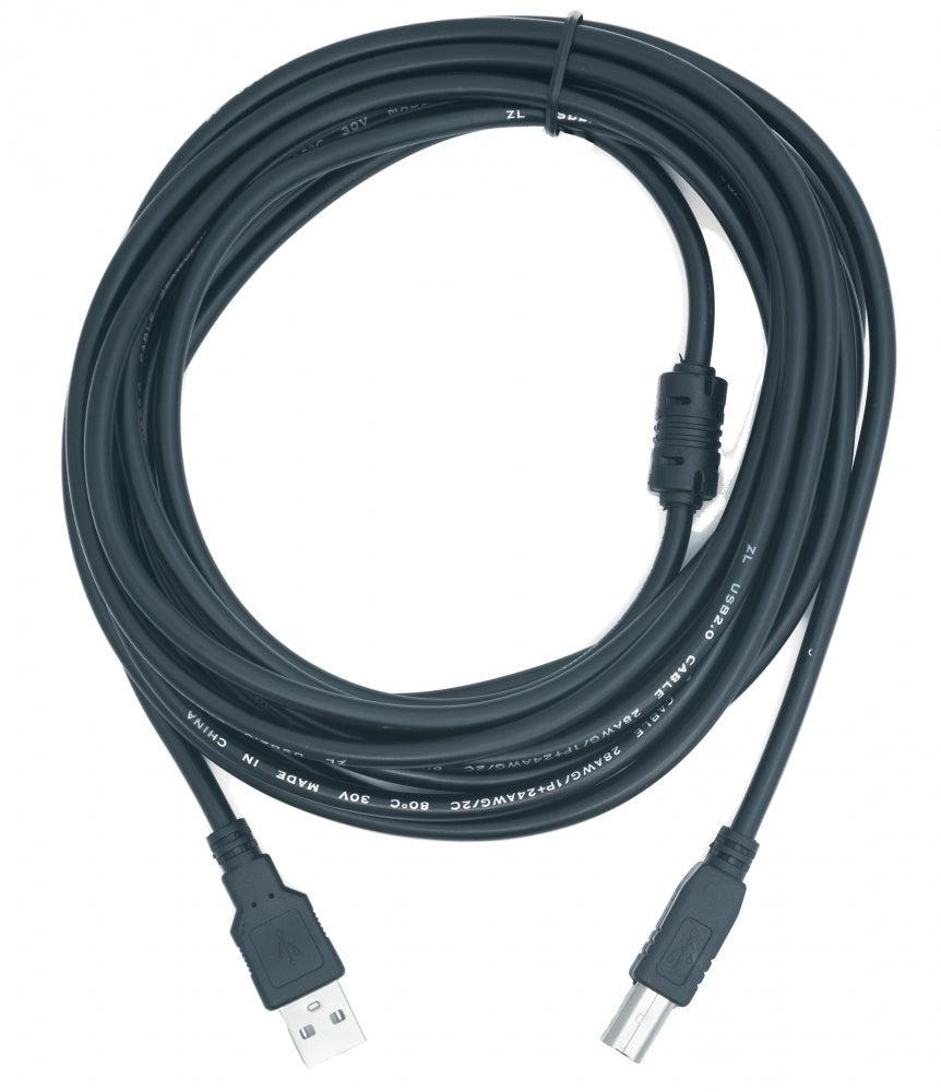 SYSTEM-S USB 2.0 Kabel 5 m Typ B Stecker zu Typ A Stecker Kabel Ladekabel in Schwarz - DREIKS