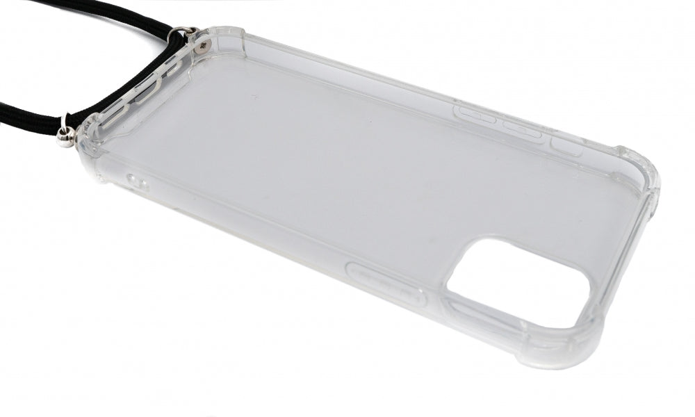 SYSTEM-S Hülle mit Band aus Silikon in transparent Schutzhülle kompatibel mit iPhone 12 - DREIKS