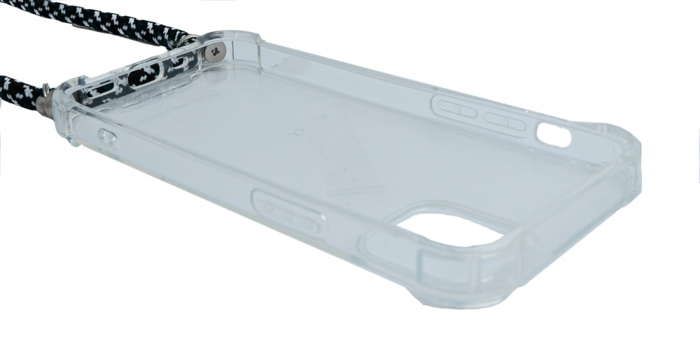 SYSTEM-S Hülle mit Band aus Silikon in transparent Schutzhülle kompatibel mit  iPhone 12 Mini - DREIKS